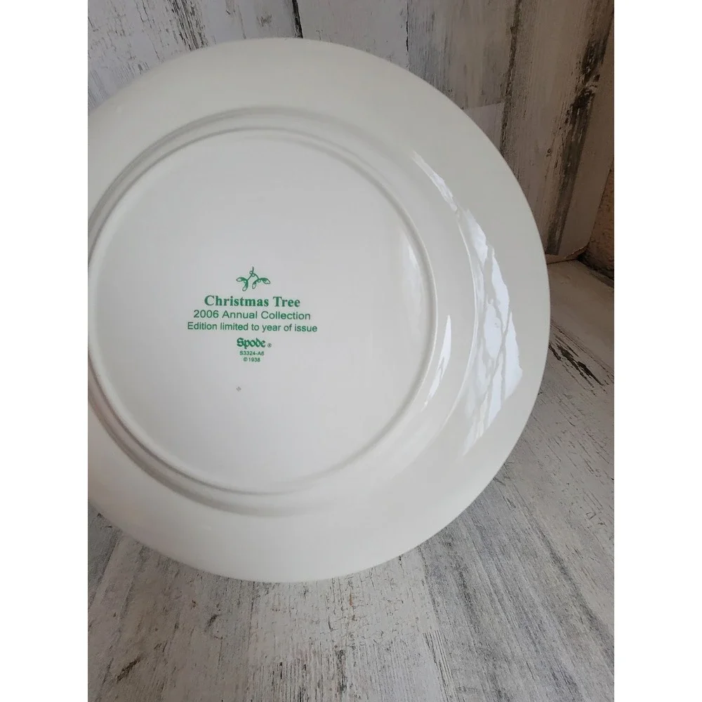 Vintage 12‎ Spode xmas tree berry plate home decor Mistletoe
